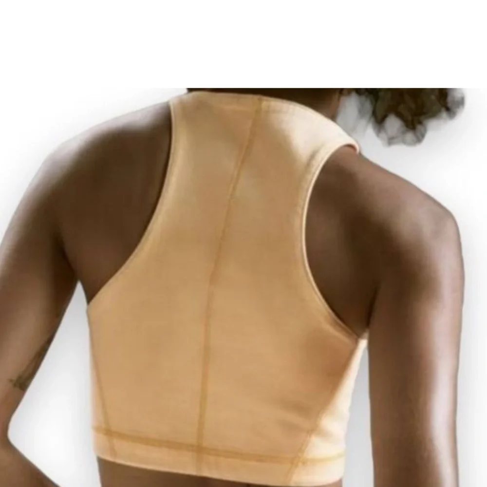 Zara NWOT Orange Denim Racerback Crop Top - Picture 3 of 10
